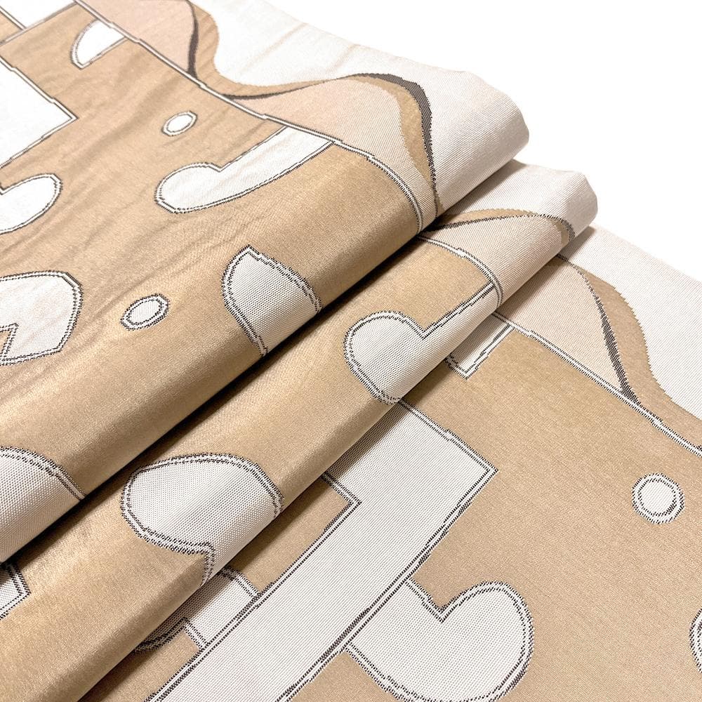 木屋太？ 袋帯 洒落袋帯 西陣織 正絹 中古 ベージュ 茶 No.ymo0045