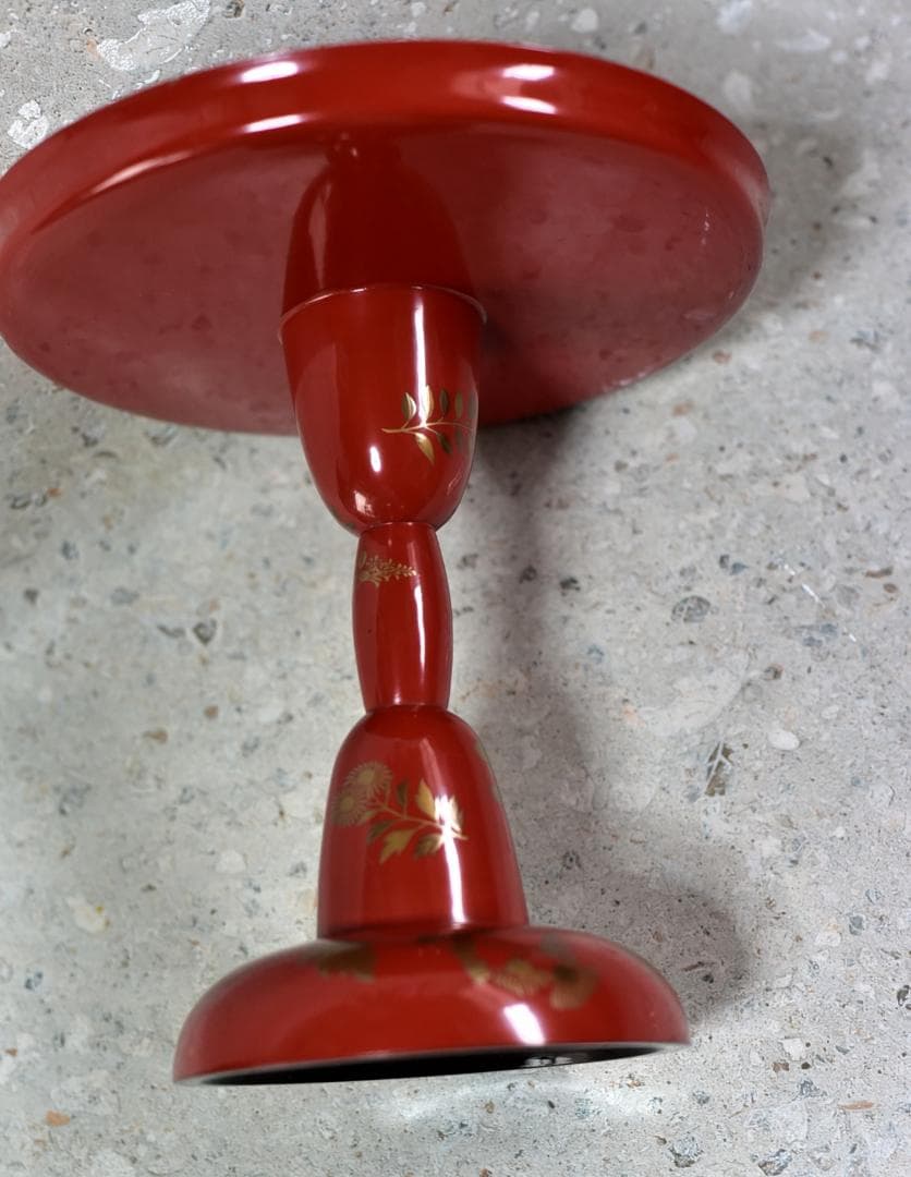 大型蒔絵高杯　木製　菓子器　お茶道具