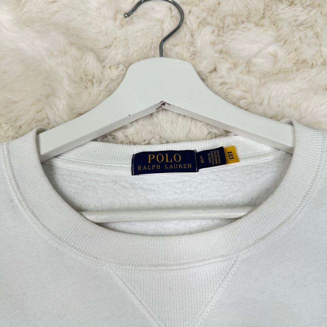 ✨現行✨美品✨ポロベアプリント ポロラルフローレン ホワイト スウェット L