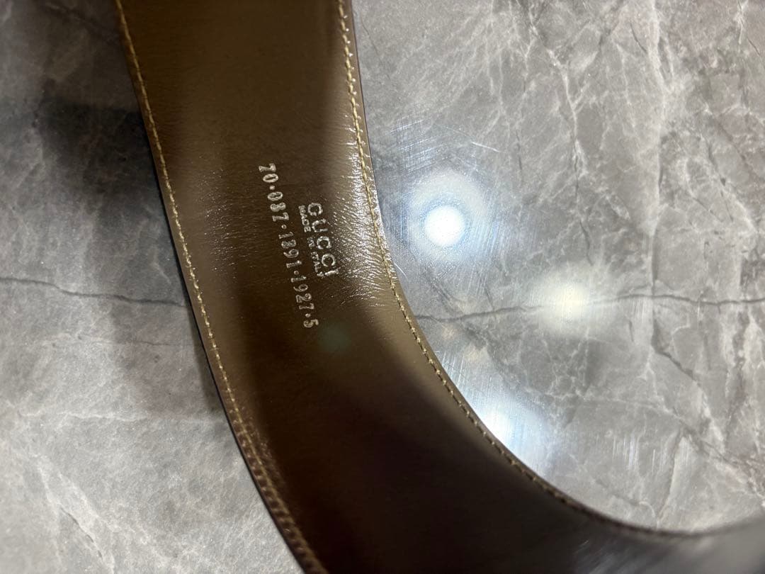 グッチレザー製ブラウンゴールドベルト