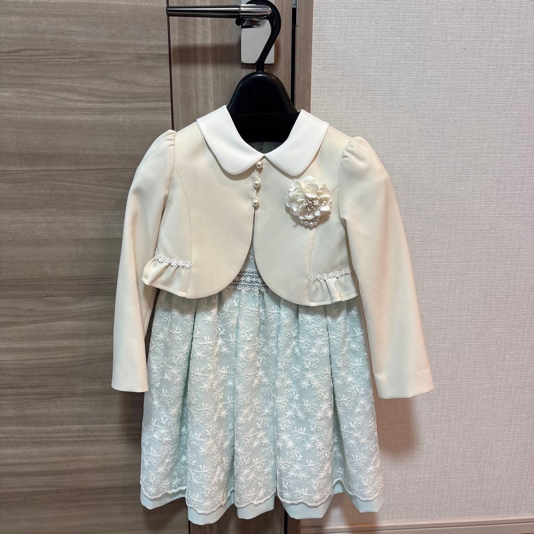 【120】【CHOPIN】ショパン　セレモニードレス 白と紺のボレロ付