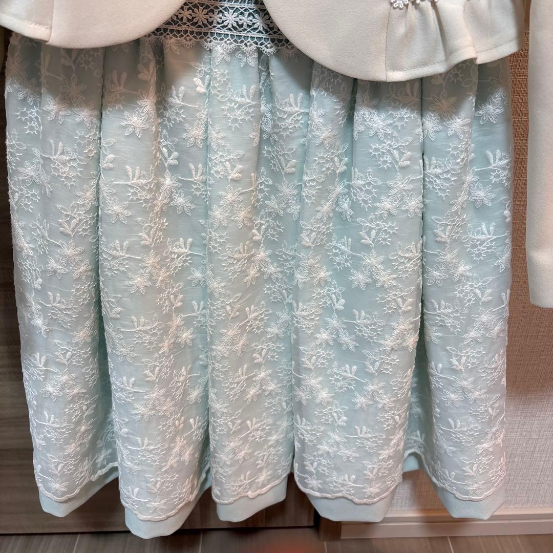 【120】【CHOPIN】ショパン　セレモニードレス 白と紺のボレロ付