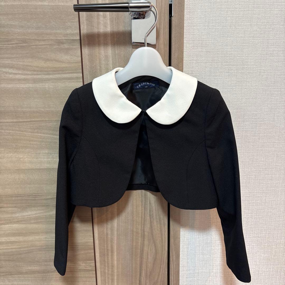 【120】【CHOPIN】ショパン　セレモニードレス 白と紺のボレロ付