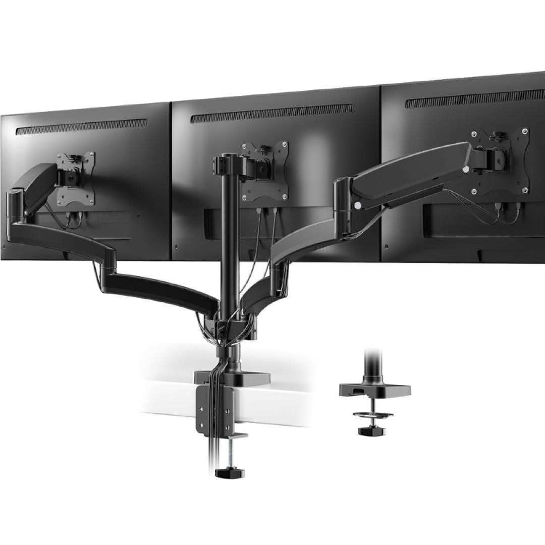 PC モニターアーム 3画面 17-27インチ 耐荷重各7kg スプリング式