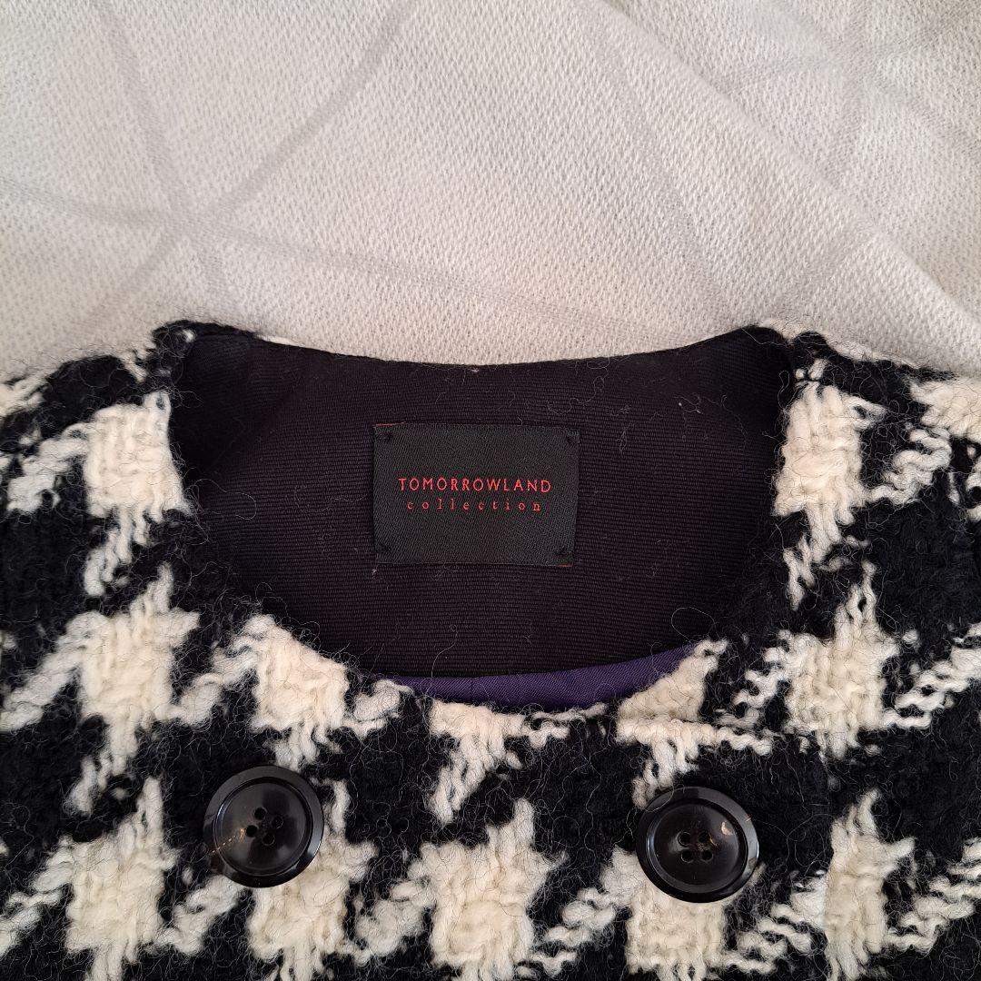 美品 トゥモローランドコレクション ラルジュハウンドトゥース ミドルフレンチジレ