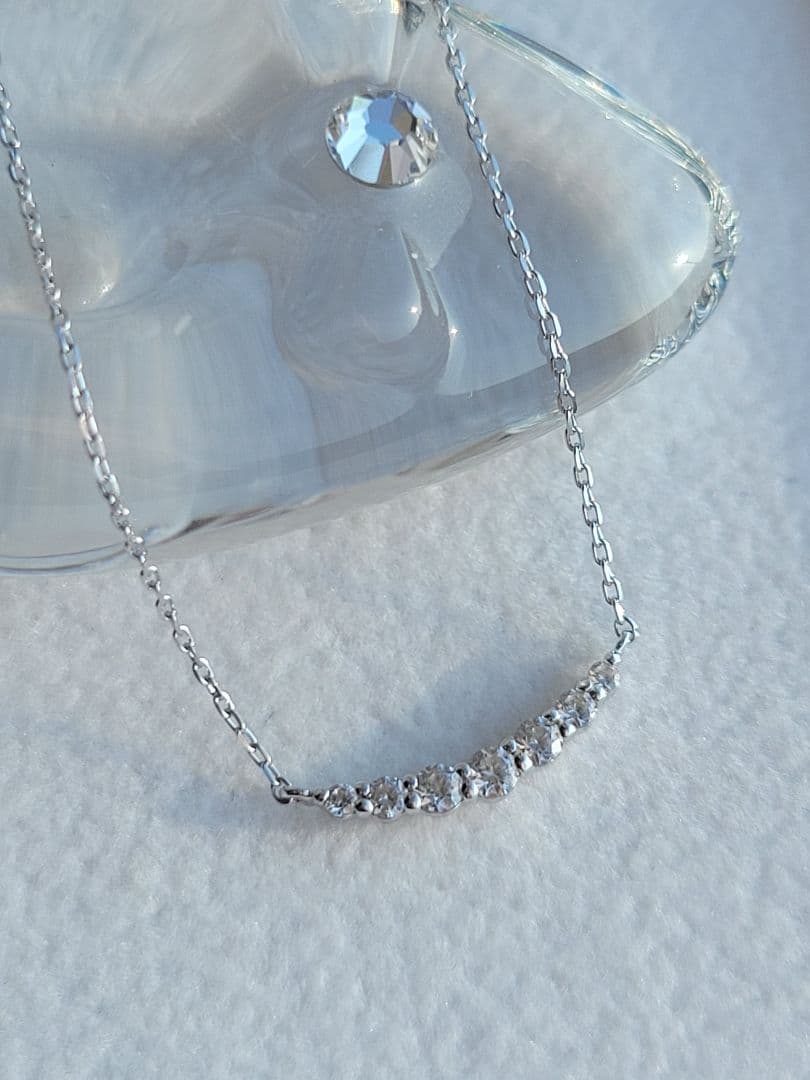 美品★4℃ K10 WG ネックレス ペンダント ジルコニア