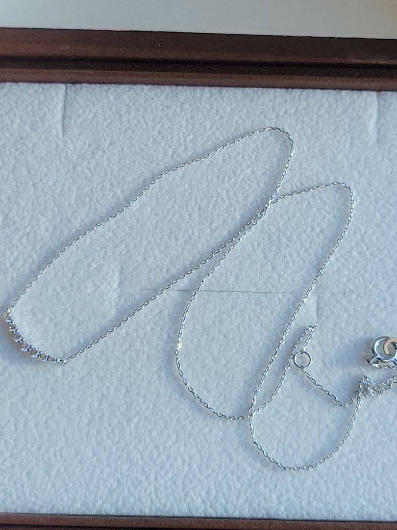 美品★4℃ K10 WG ネックレス ペンダント ジルコニア