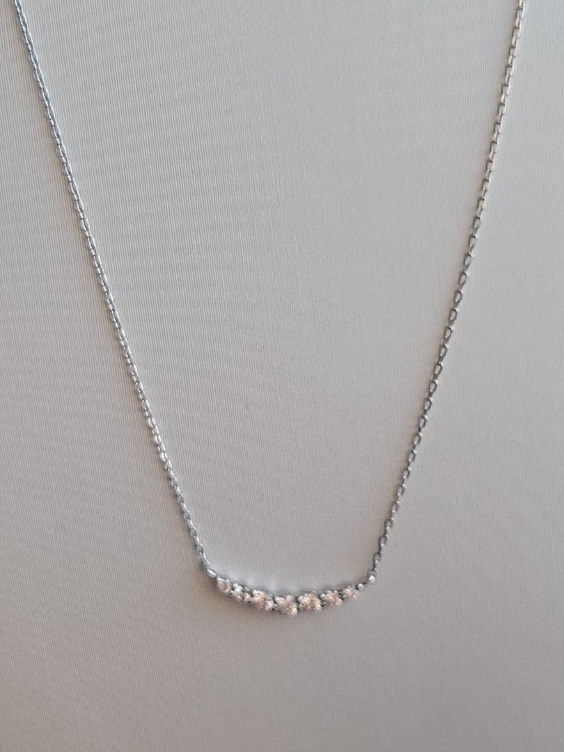 美品★4℃ K10 WG ネックレス ペンダント ジルコニア