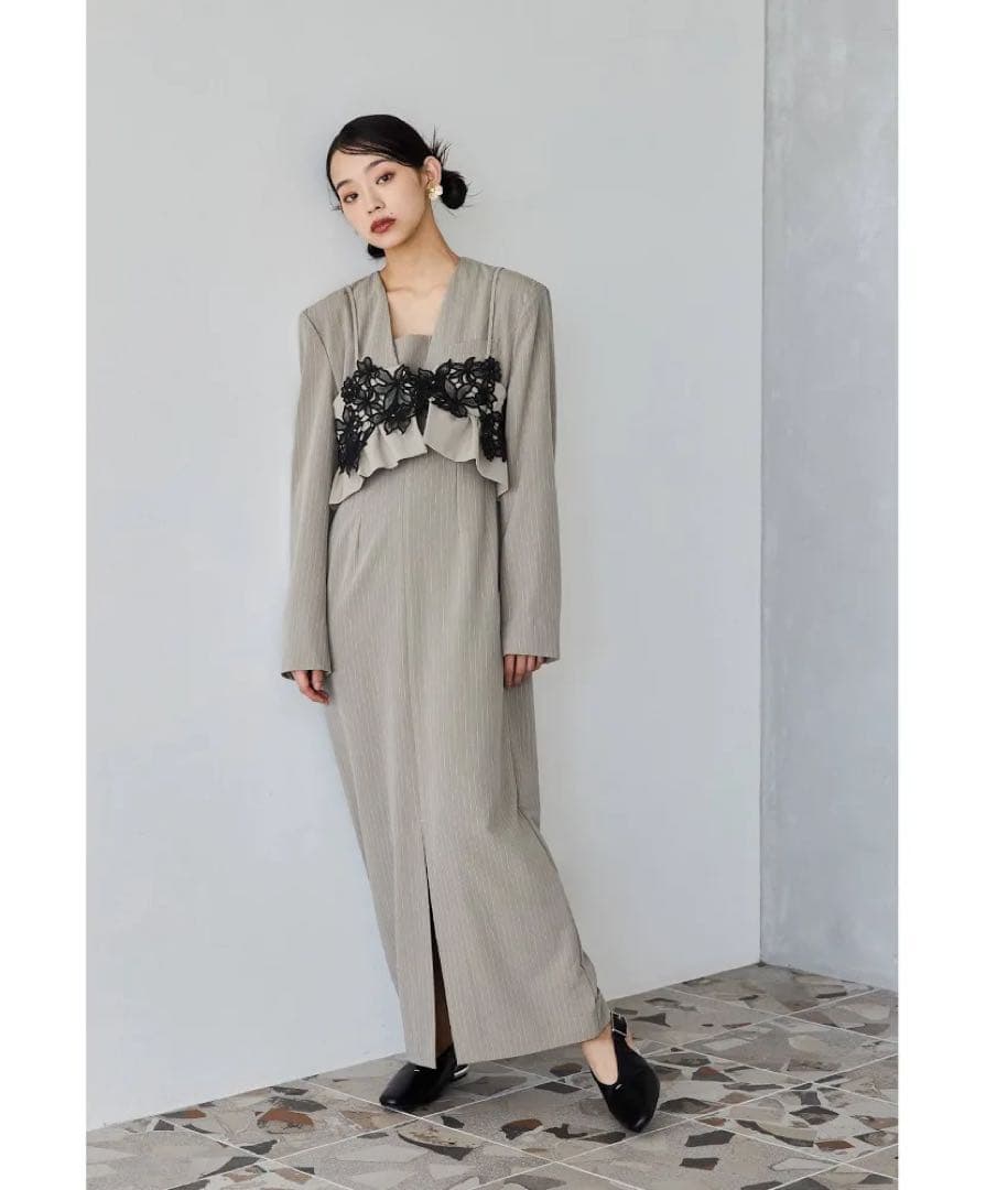 【niana】ピンストライプテーラードビスチェドレス