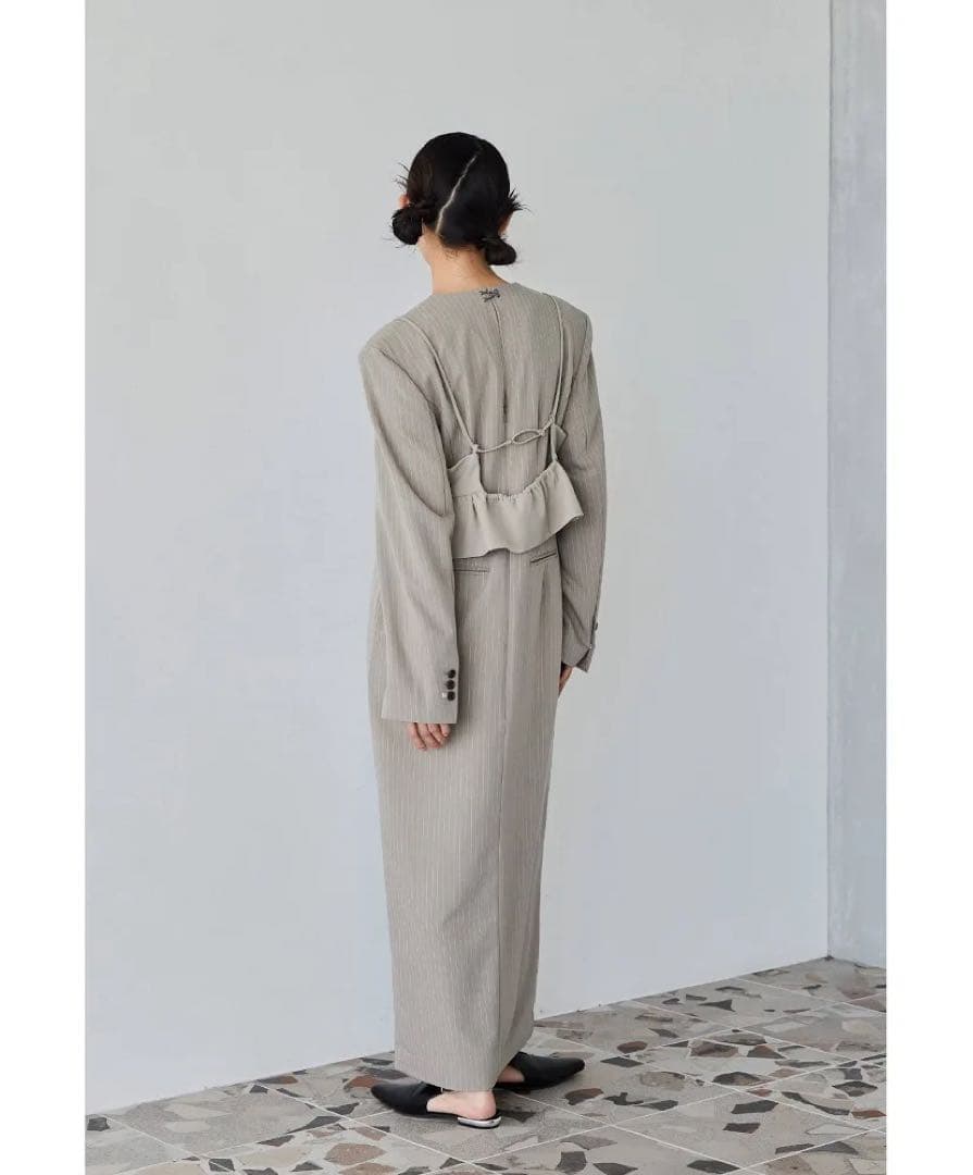 【niana】ピンストライプテーラードビスチェドレス