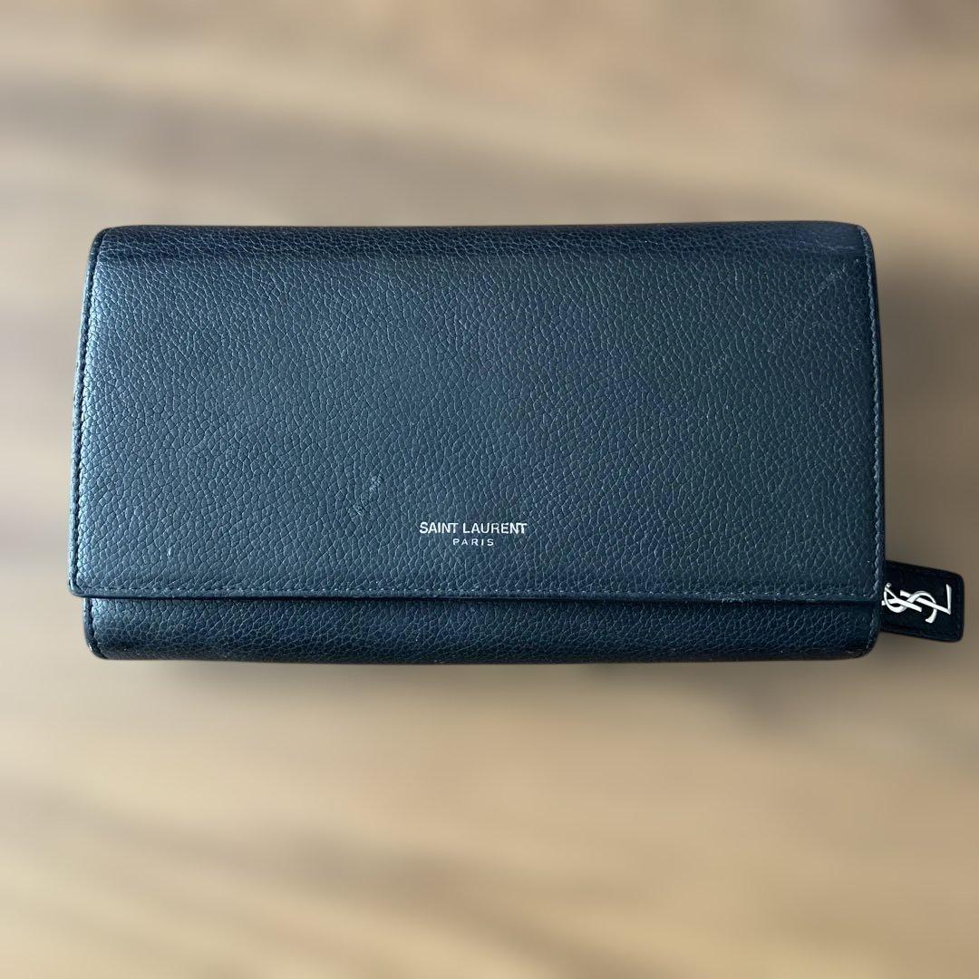 SAINT LAURENT ブラック レザー 長財布