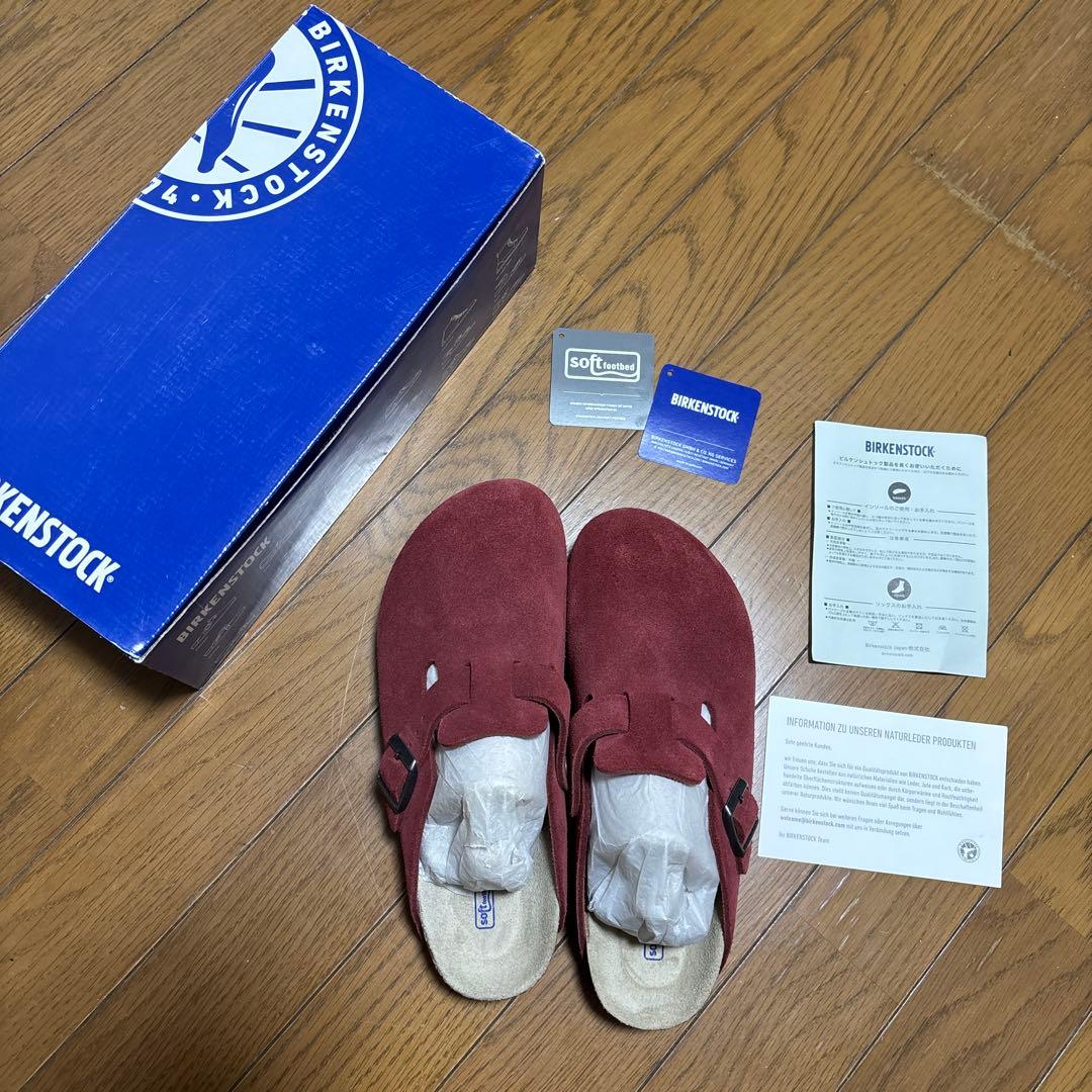 ビルケンシュトック ボストン 38 24.5cm レッド