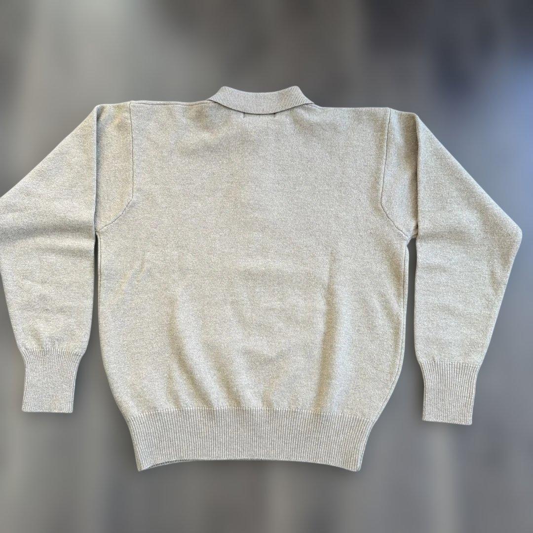 【Ralph Lauren】希少貝ボタン・ラムウール男性用ニットポロ　ベージュ