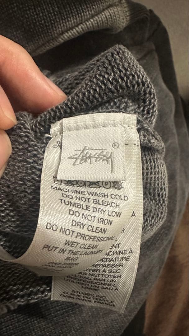 STUSSY ステューシーニット ブラック FADED COTTON CREW