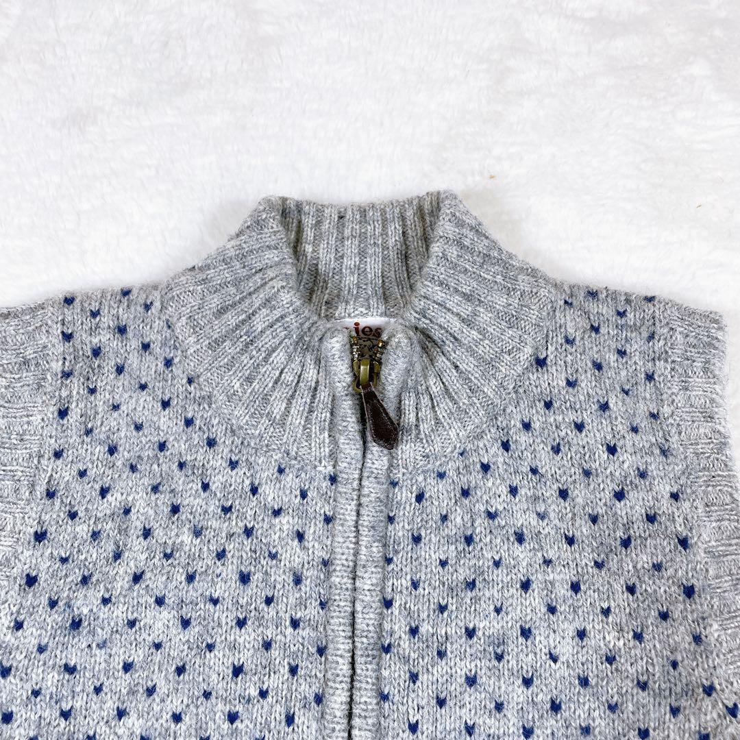 マドモアゼルノンノン×ジャミーソンズ　ハートドット柄　ニットベスト　グレー