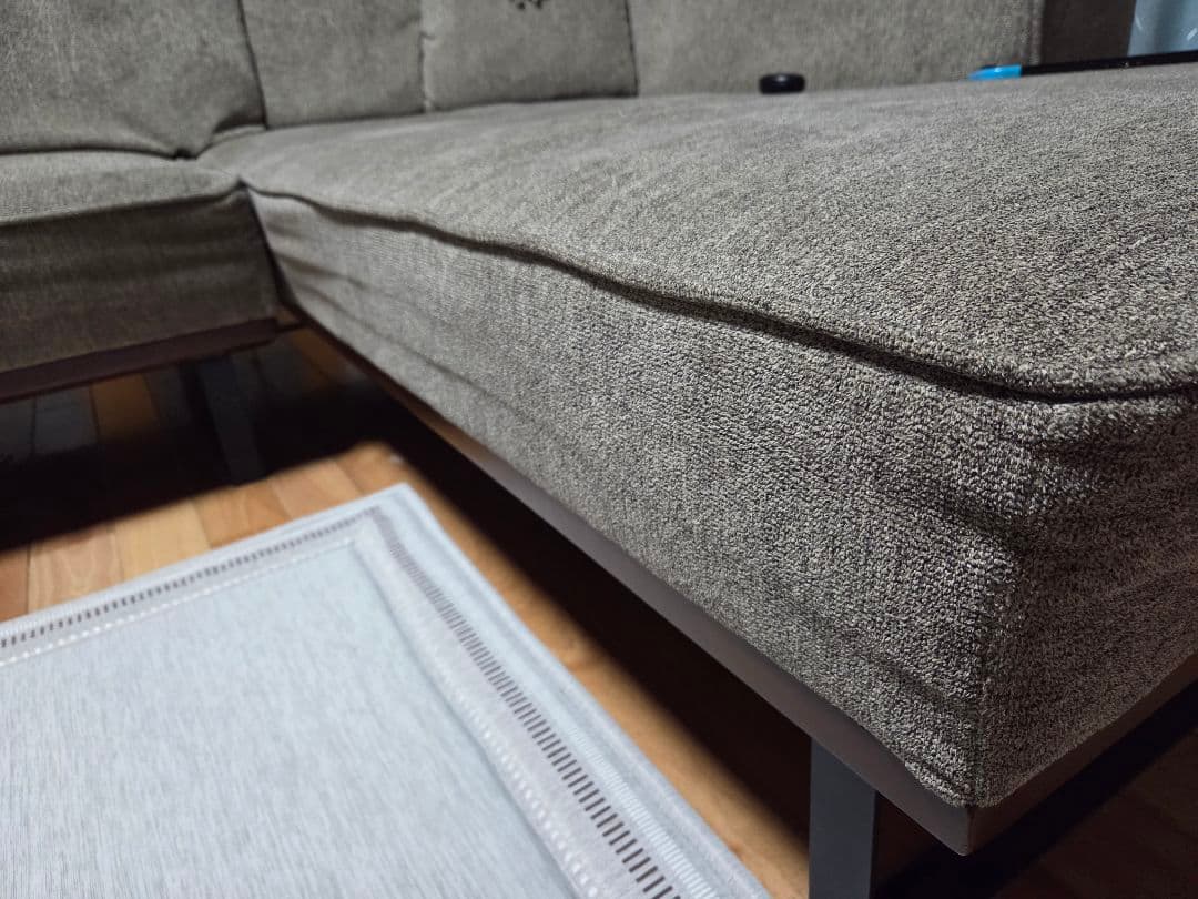 [福岡:直接引き取り限定]グレー L字型ソファセット ファブリック