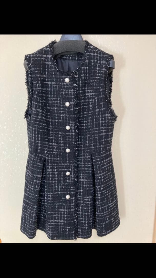 TO BE CHIC モノトーン　ツィードコットンジレ