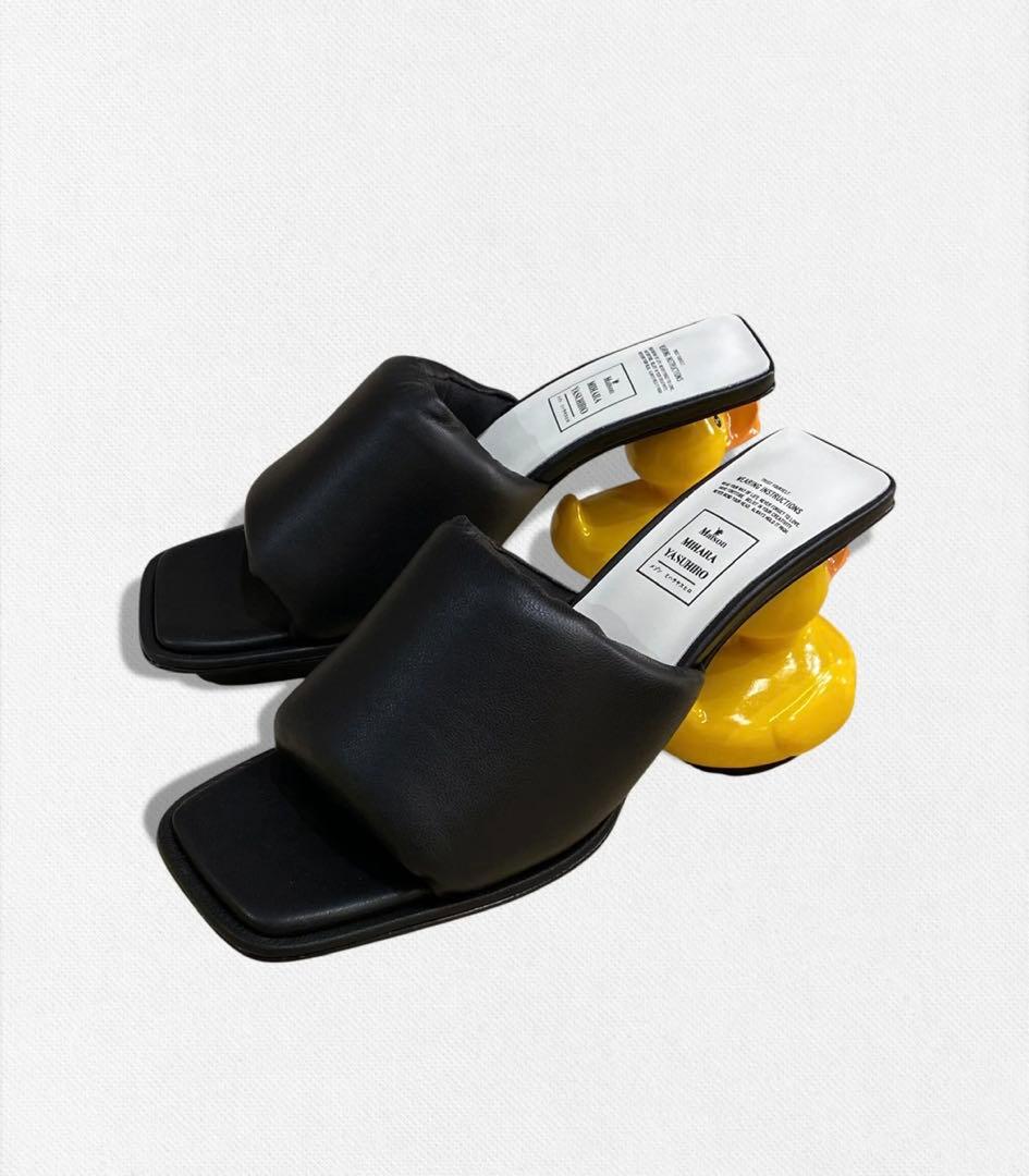 メゾンミハラヤスヒロ ダックヒールサンダル アヒル ミュール 36 ブラック