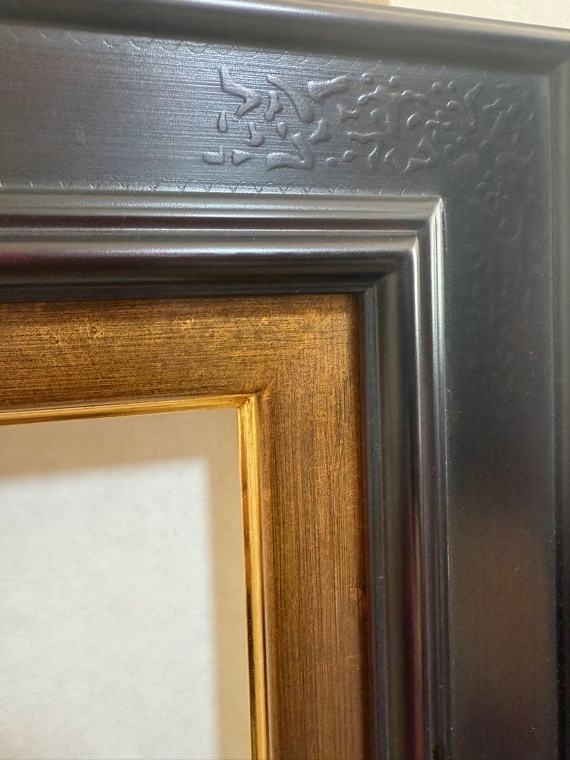 F15サイズ　超豪華黒と金の装飾的油彩額縁　ほぼ未使用　送料込み12/8 倉庫①