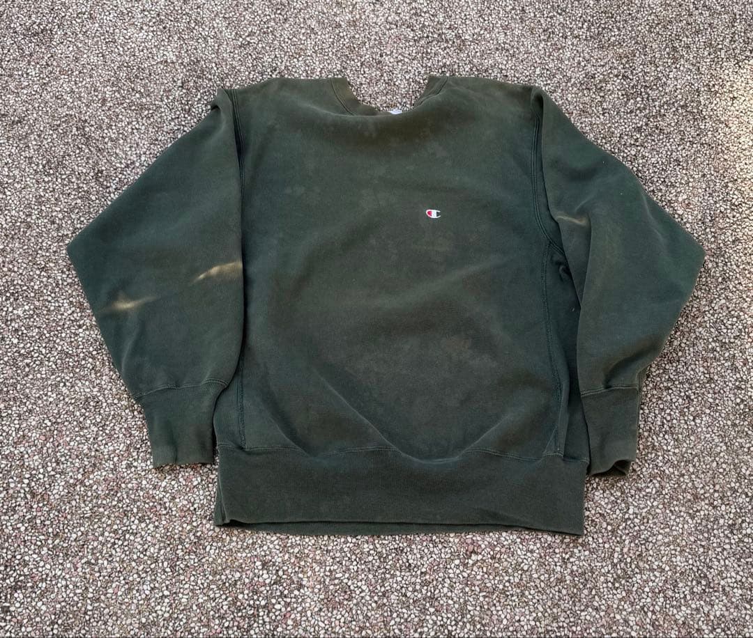 90s champion リバースウィーブ　usa製　グリーン　フェード