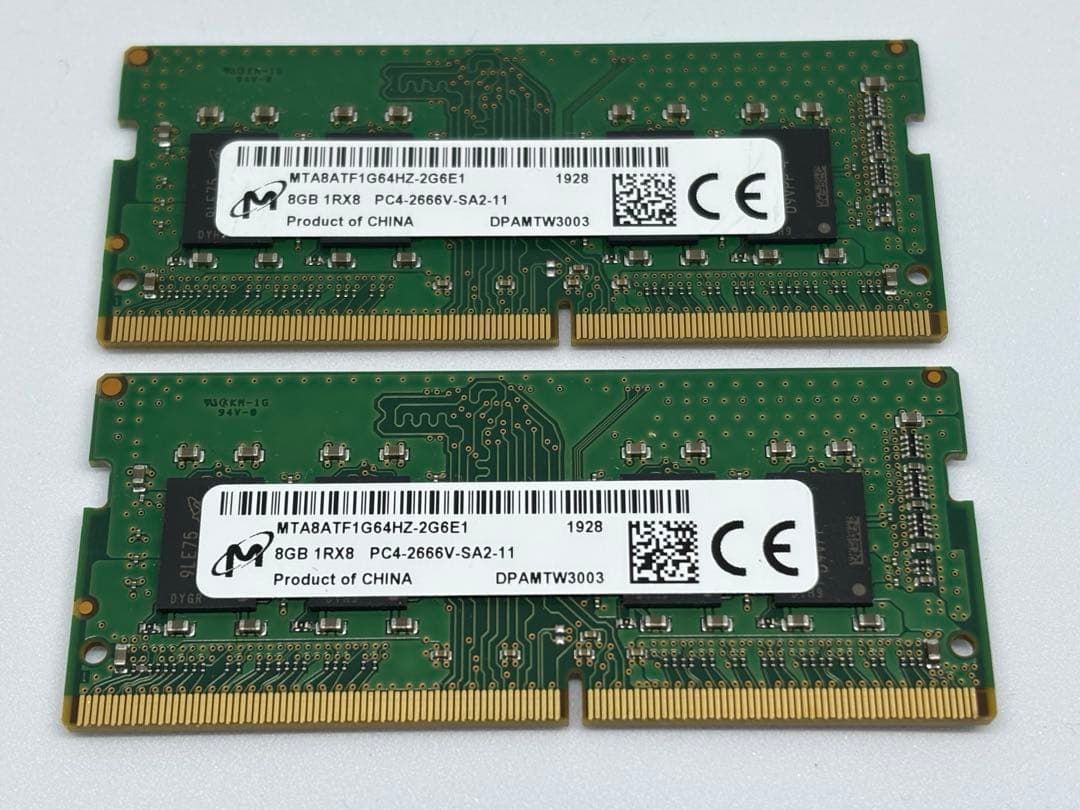 Micron DDR4-2666V 8GB×2枚 ②