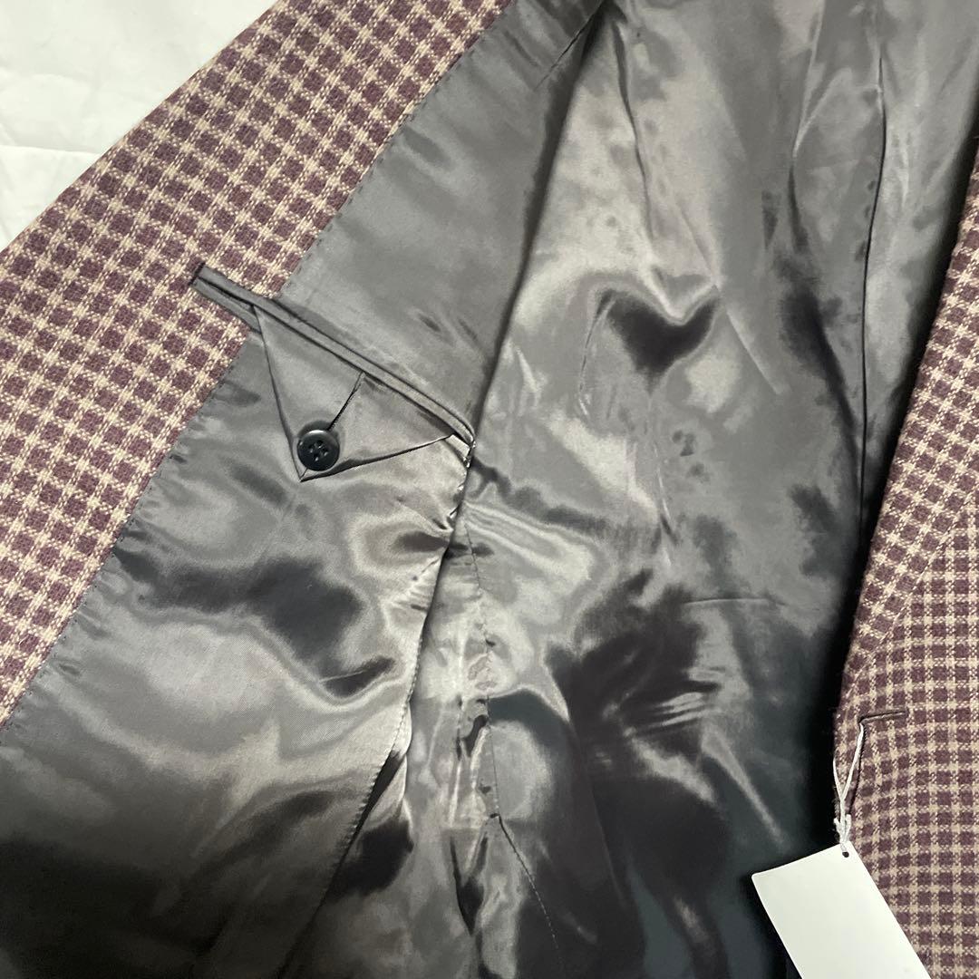 新品定価75,900円【ダーバン】日本製アルパカ混ウールチェック2Bジャケット