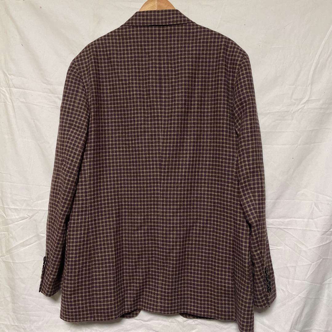 新品定価75,900円【ダーバン】日本製アルパカ混ウールチェック2Bジャケット