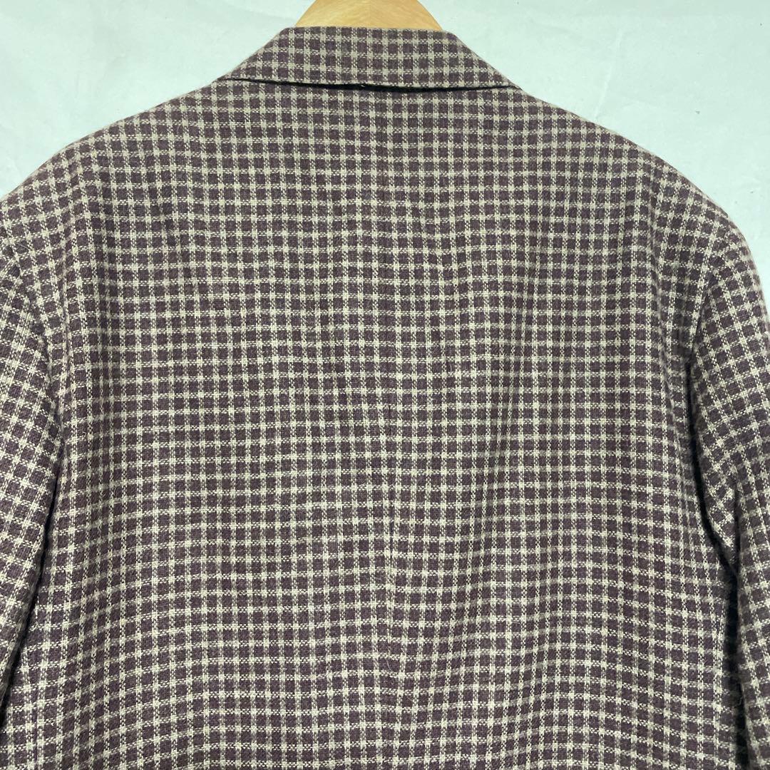 新品定価75,900円【ダーバン】日本製アルパカ混ウールチェック2Bジャケット