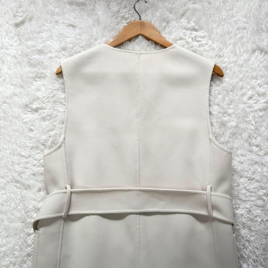 アナイ 23AW カルゼリバーベルトクルージレ ロング ベスト ベルト付 白 M