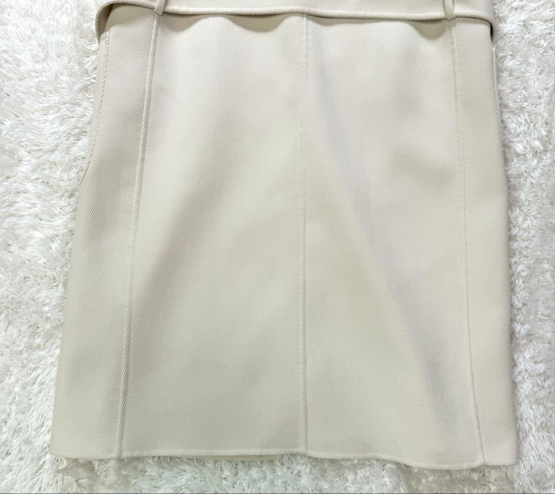 アナイ 23AW カルゼリバーベルトクルージレ ロング ベスト ベルト付 白 M