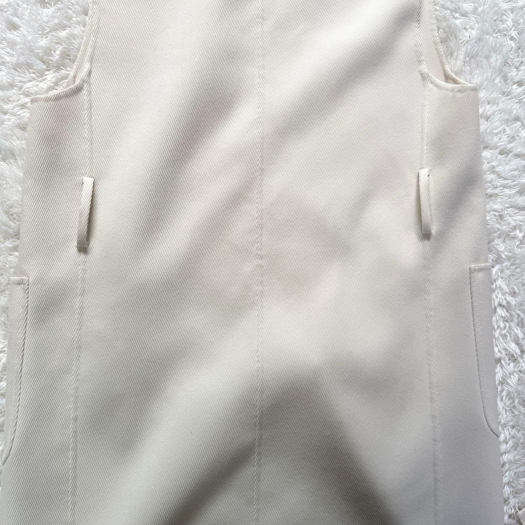 アナイ 23AW カルゼリバーベルトクルージレ ロング ベスト ベルト付 白 M