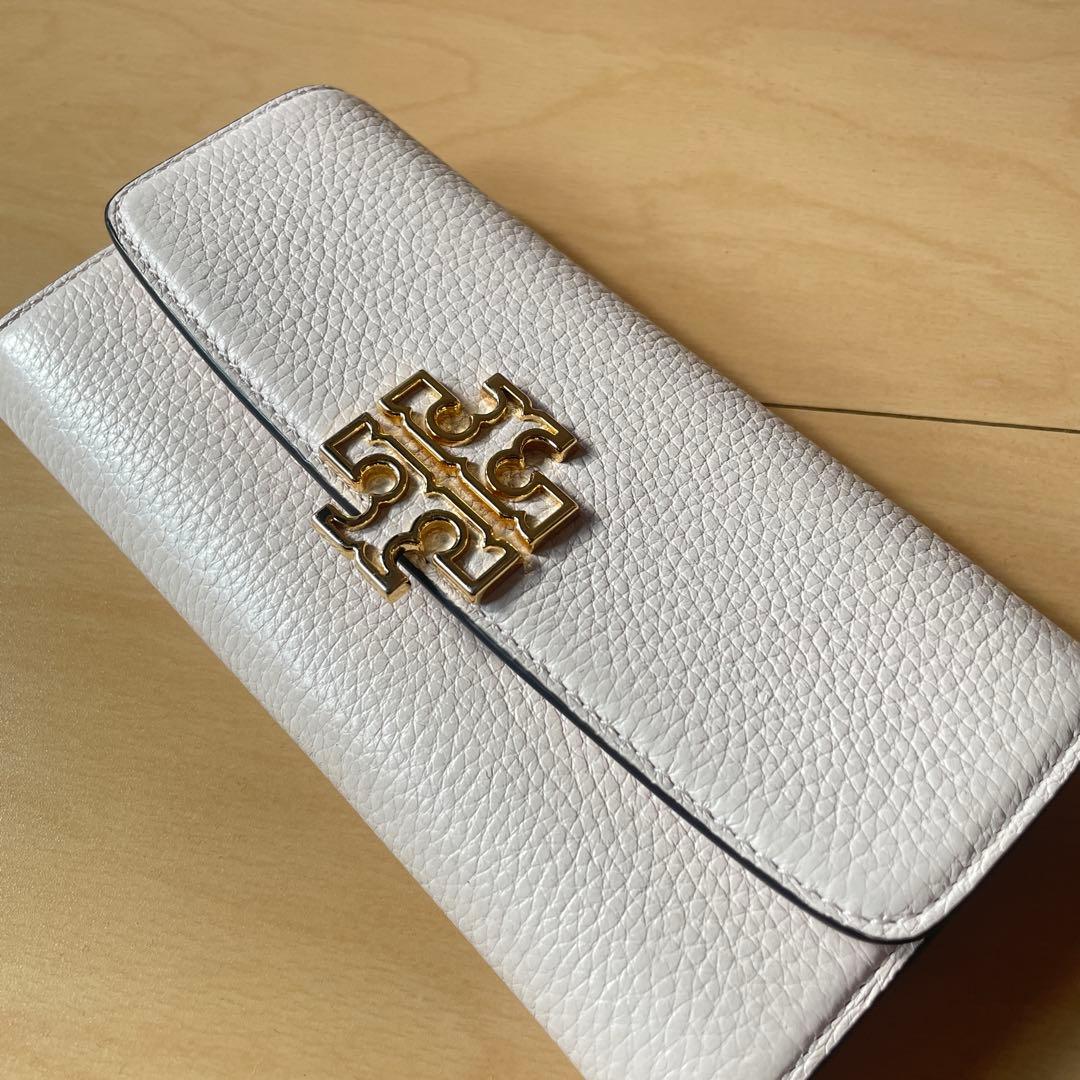 Tory Burchトリーバーチ長財布　ピンク　レザーエンベロープウォレット