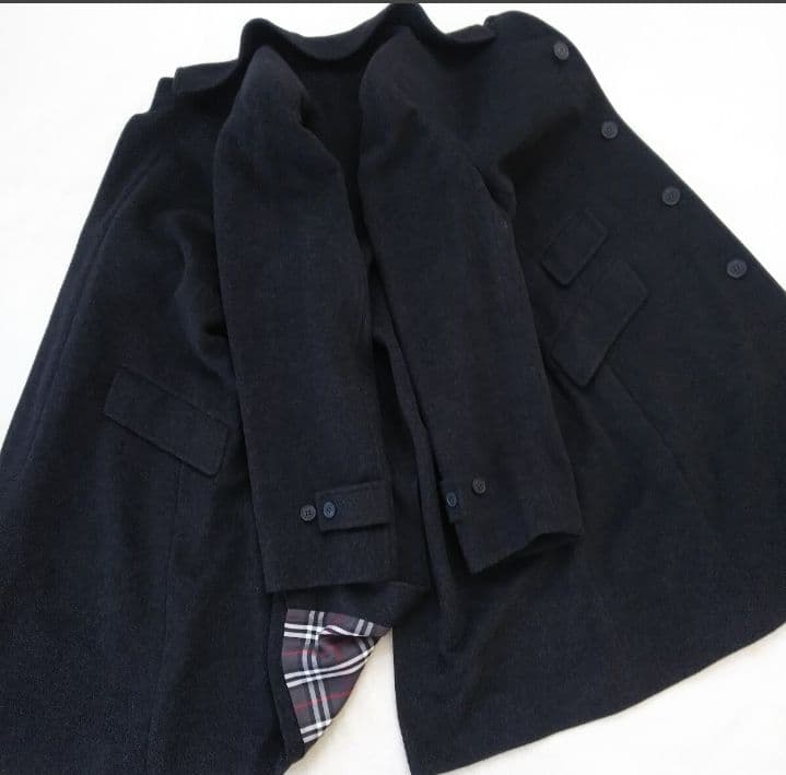 【極美品 M】バーバリーブラックレーベル 幻の 最高級 カシミヤ入 ウールコート