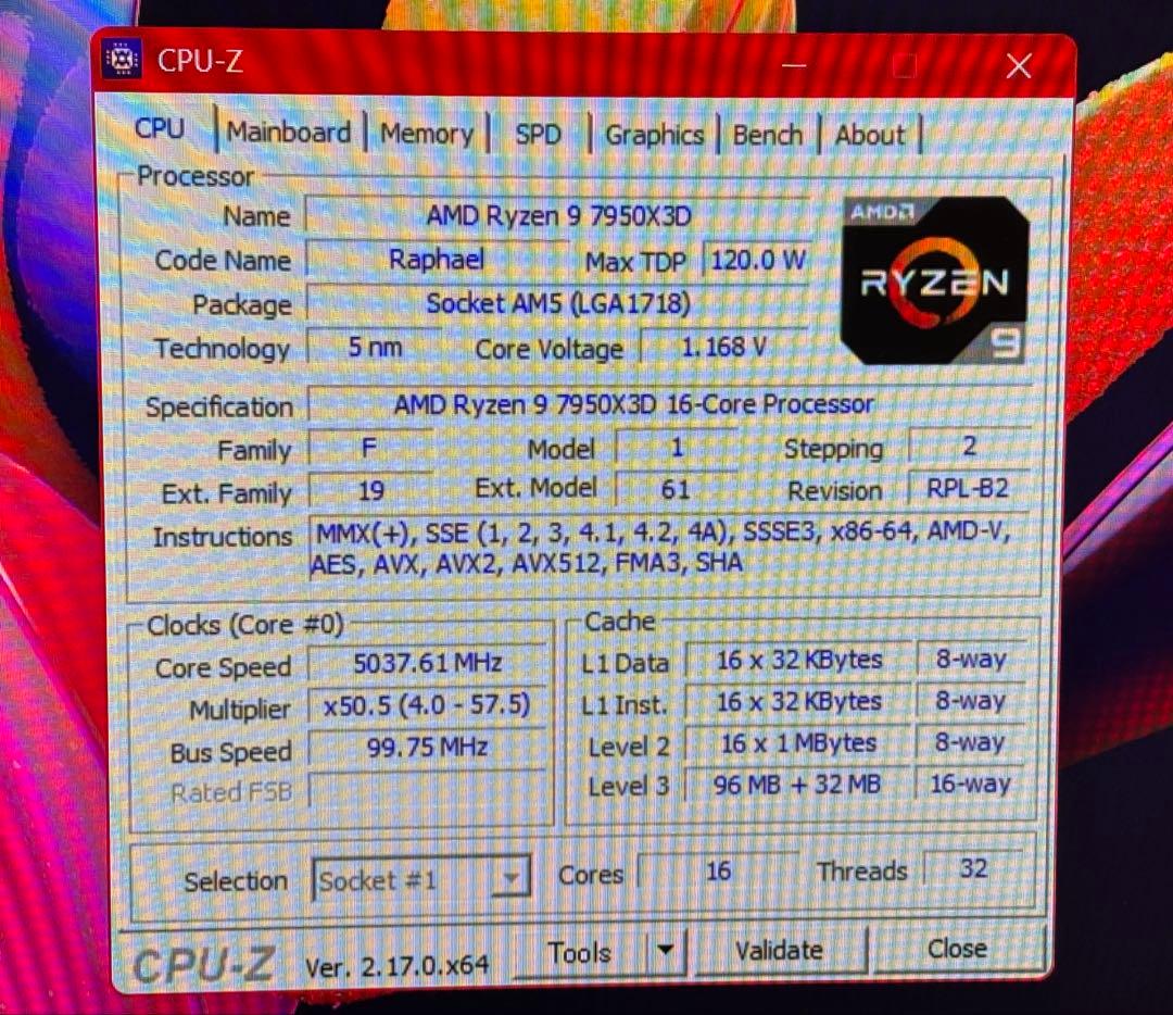 AMD RYZEN 9 7950X3D CPU 国内正規品　保証2年