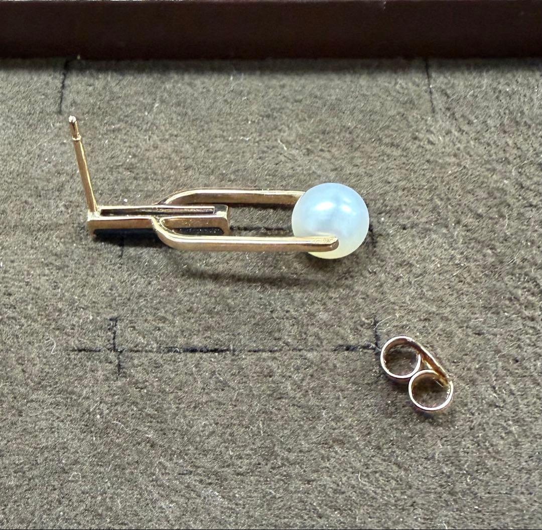 パール　オニキス　スタージュエリー　片耳　k10 ピアス