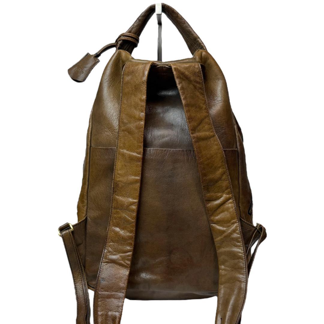 良品 dan genten 3368 リュック レザー ゴートヌメ ブラウン系