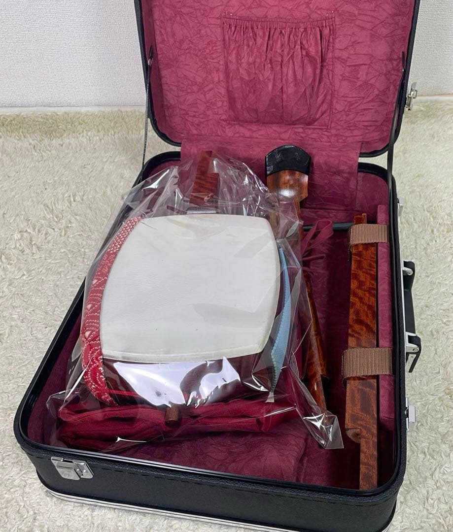 三味線 三つ折り本体と付属品セット