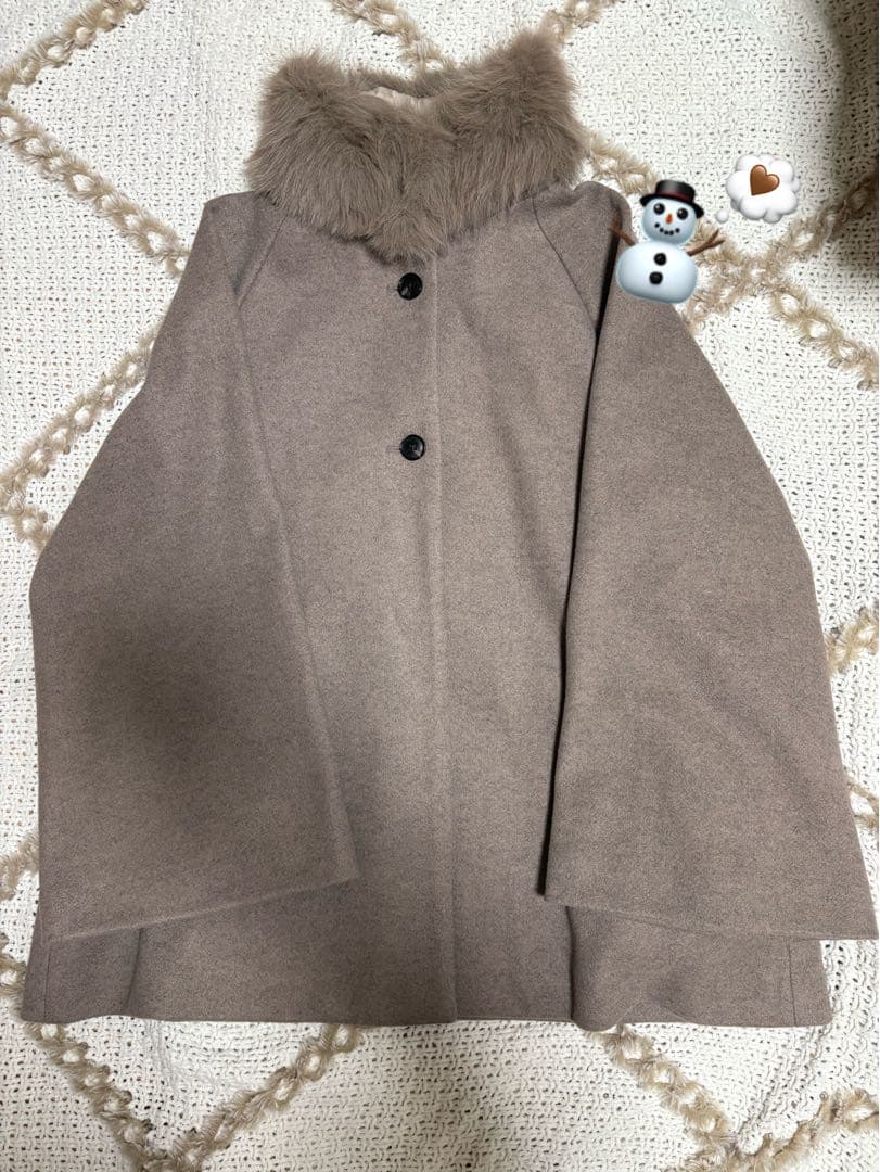 Chico ファー取り外しケープコート