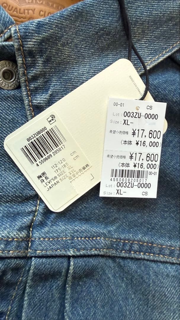 【新品・品薄サイズ】リーバイス TYPE I TRUCKER JACKET