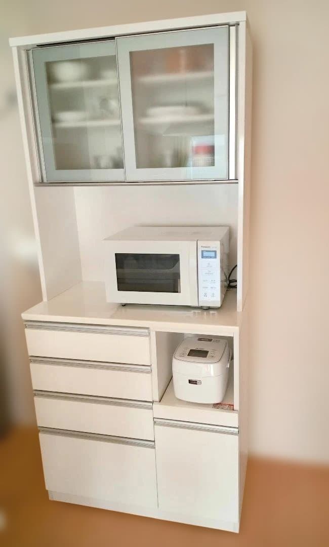 ニトリ キッチンボード（食器棚）幅 90cm ホワイト【送料込み】