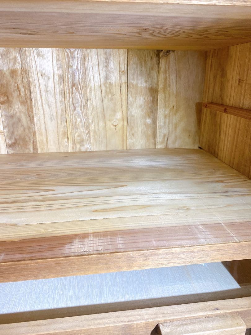 ✨希少✨古家具　木製4段前面ガラス引き出しチェスト