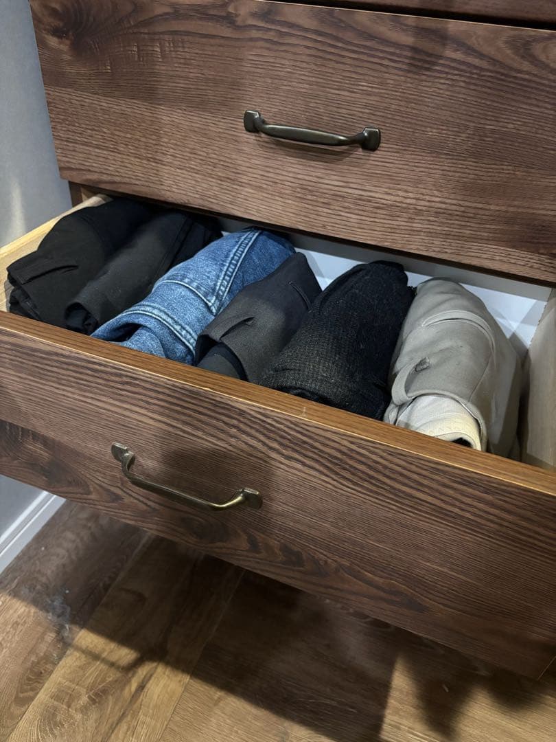 LOWYA タンス　チェスト　ロータイプ　アンティークブラウン