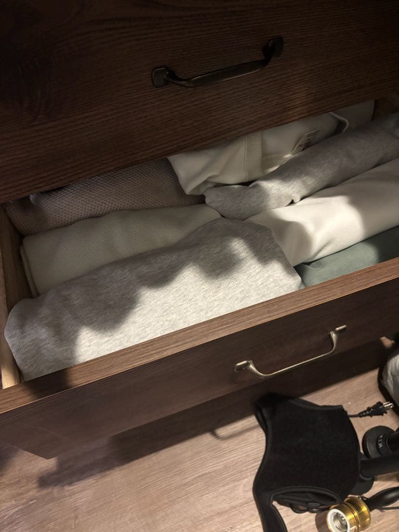 LOWYA タンス　チェスト　ロータイプ　アンティークブラウン