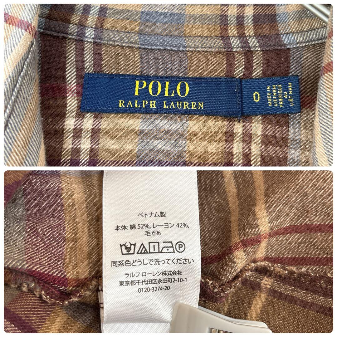 ポロラルフローレン チェック シャツ ワンピース ベルト ロング マキシ丈