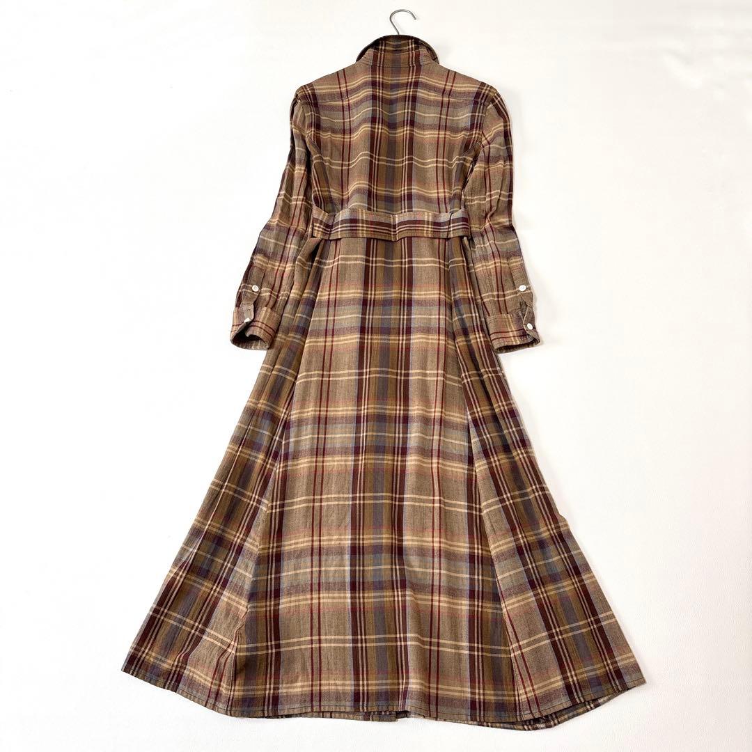 ポロラルフローレン チェック シャツ ワンピース ベルト ロング マキシ丈