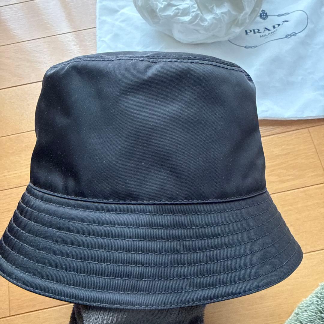 かかい　Prada プラダ　バケットハット　ナイロン　黒　M