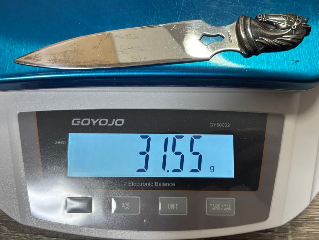 【Sv900】31.5g！銀製ペーパーナイフ。silver900刻印有り！箱付き