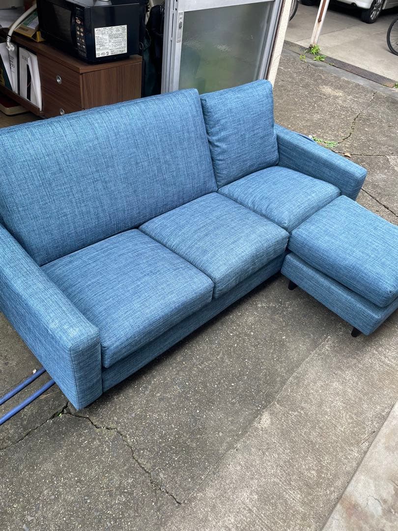 ニトリ　3人掛け　ソファー　ブルー　Nポケット