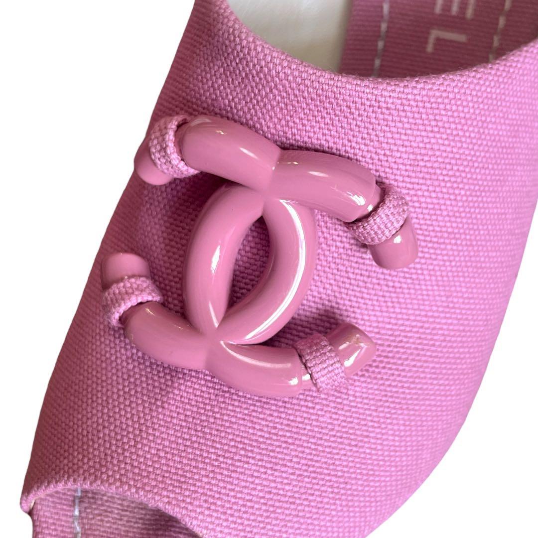 【極美品★付属品付】CHANEL ココマーク ミュール サンダル ピンク