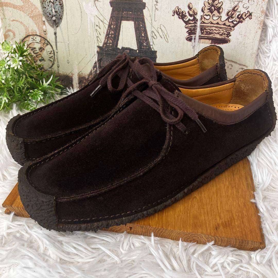 クラークス ナタリー　ワラビー　モカシン　スエード　ブラウン　ダークブラウン
